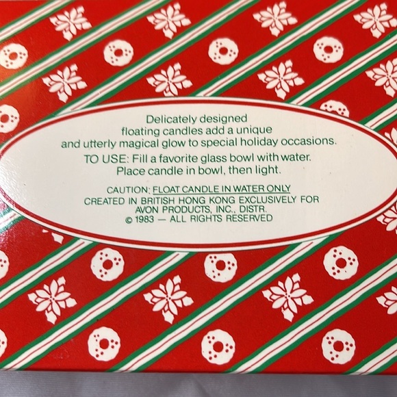 Avon (1983) Avon “Two Poinsettias Holiday Floating Candles” One New - Picture 2 of 9